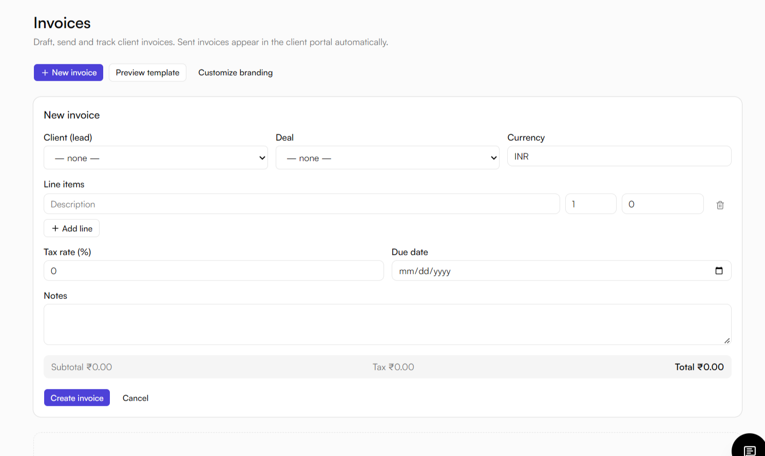 AUX STUDIO Invoice System